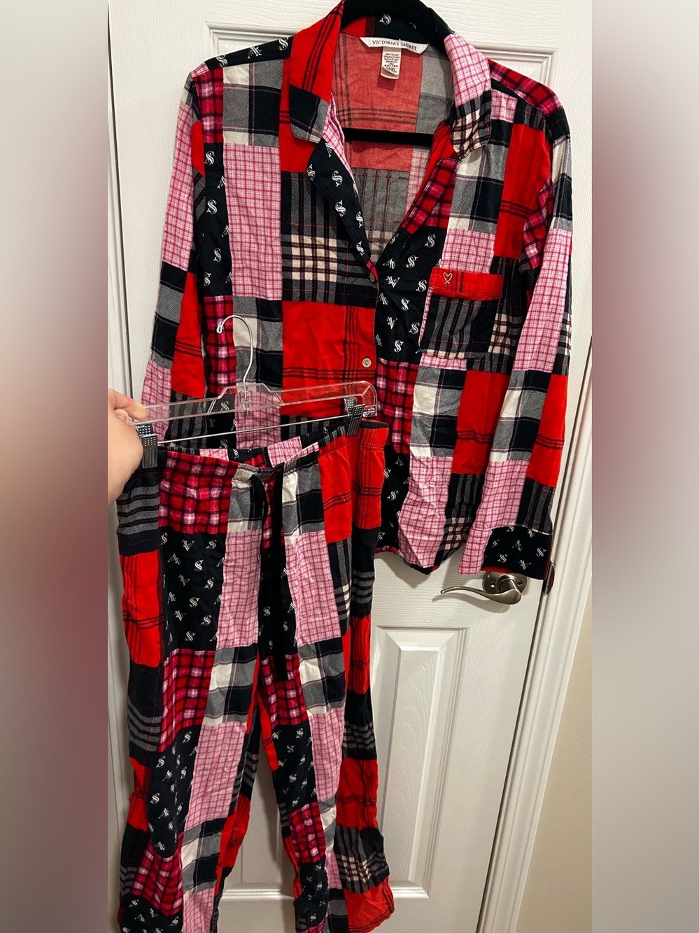 Victorias Secret Dreamer Patchwork Plaid Flannel Pajama Set Pajamas Sz S